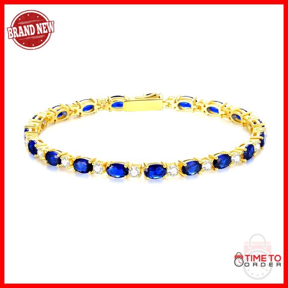 14K Gold Plated Sterling Silver Tennis Bracelet Elegant Minimal Chic Jewelry